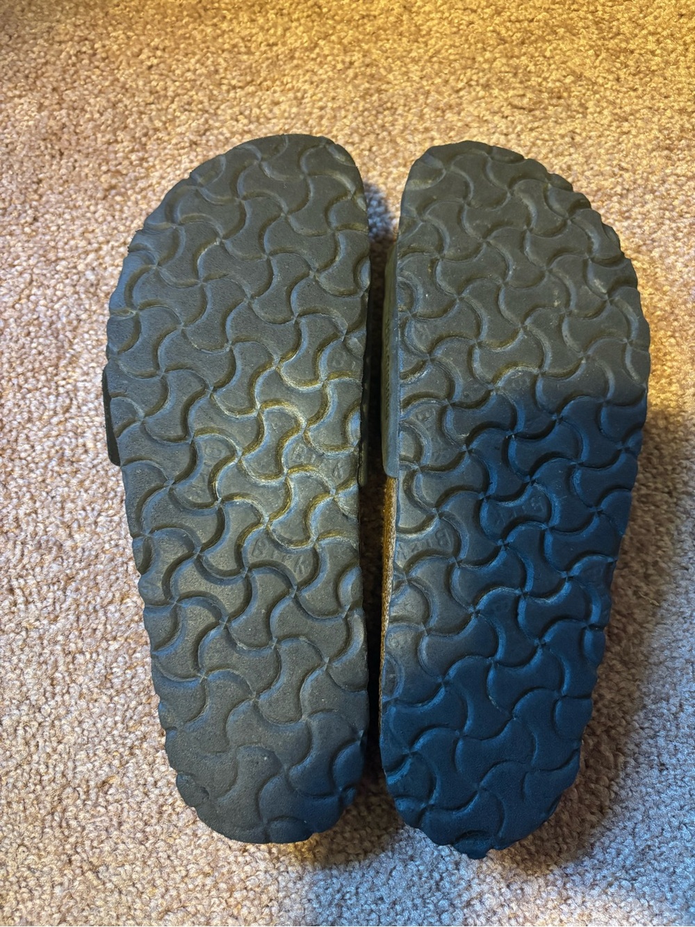 Birkenstock Black Single-Strap Sandals with Gold Buckles - Picture 3 of 4